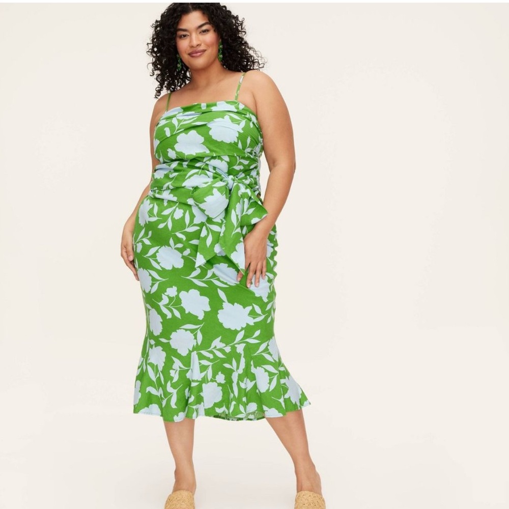 Kate Spade x Target Green Floral Midi Skirt in 3x- New with Tags